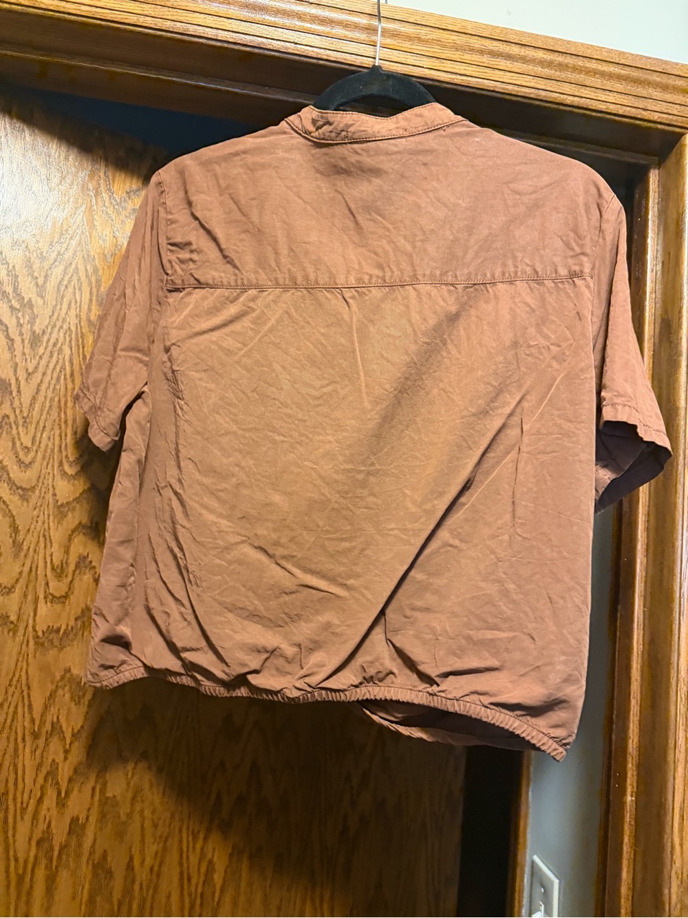 Sanctuary Rust-Colored Short Sleeve Button Down Top - Picture 2 of 3
